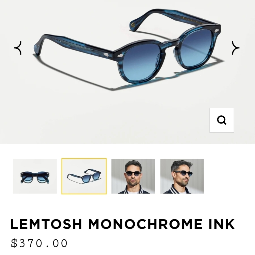 MOSCOT Lemtosh Monochrome Ink Sunglasses